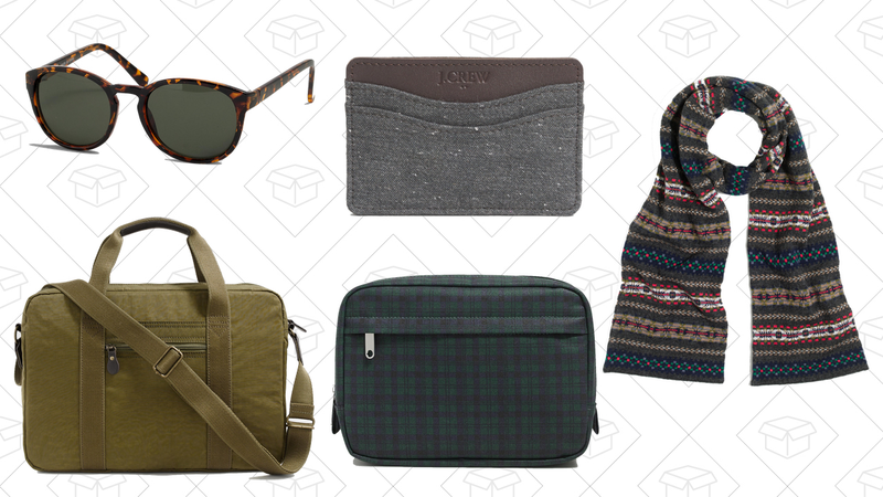 Round Frame Sunglasses, $15 | Camden Laptop Bag, $35 | Fabric Card Holder, $13 | Plaid Dopp Kit, $18 | Fair Isle Scarf, $27